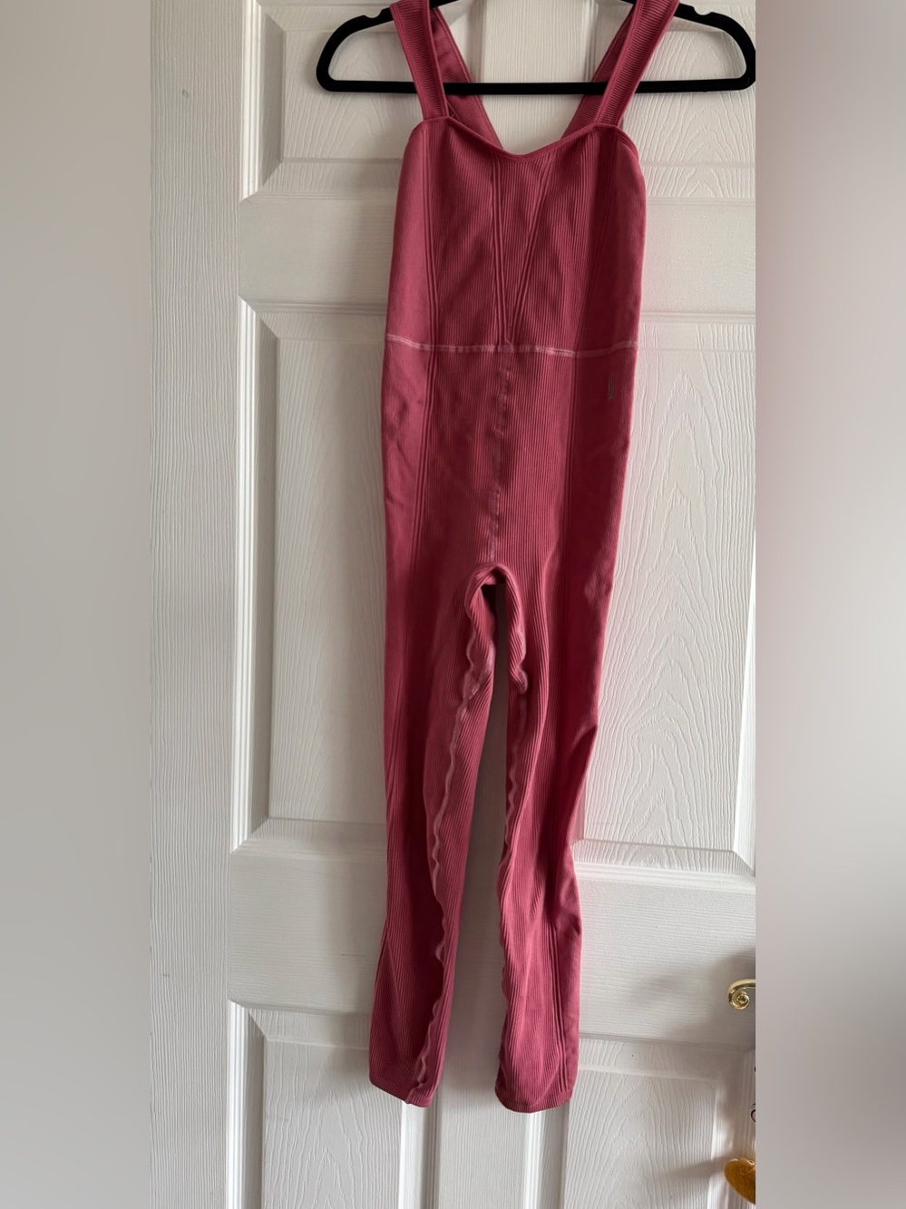FP Movement by Free People Rose-Mauve Ribbed One-Piece Jumpsuit